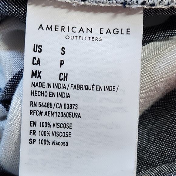 American Eagle striped pants elastic waist belted size S - Picture 6 of 8